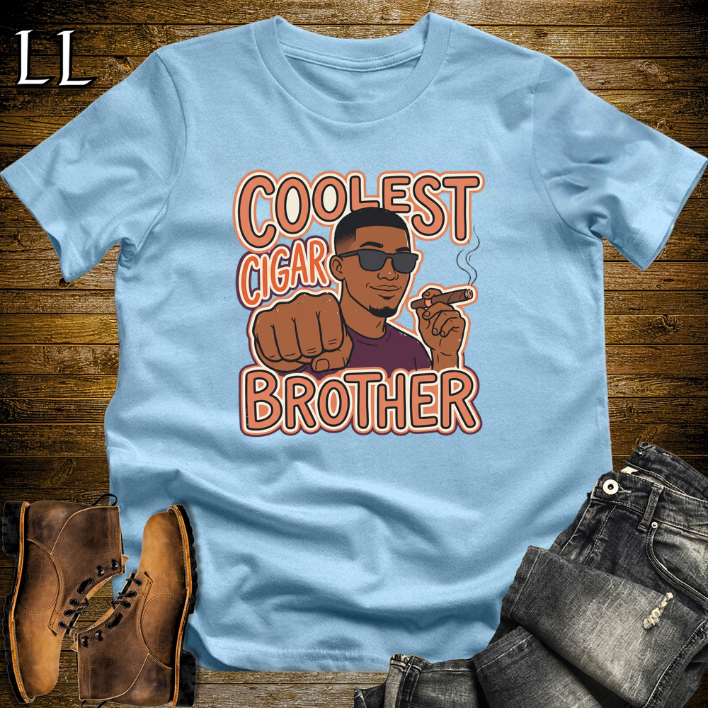 Coolest Cigar Brother cigar tee in Light Blue by Legacy Layers