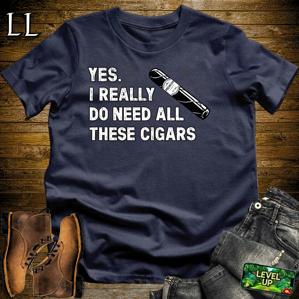 Yes I Really Need Cigars cigar tee in Navy by Legacy Layers