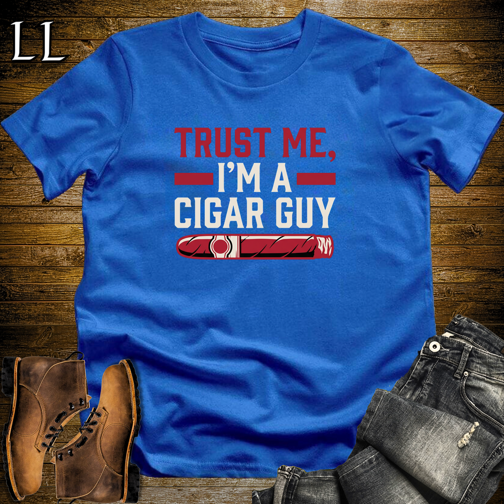 Trust Me I'm a Cigar Guy cigar tee in Royal by Legacy Layers