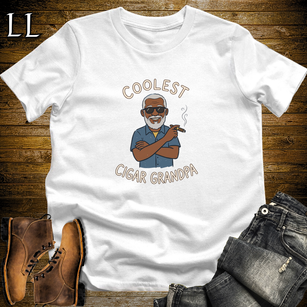 Coolest Cigar Grandpa cigar tee in White by Legacy Layers