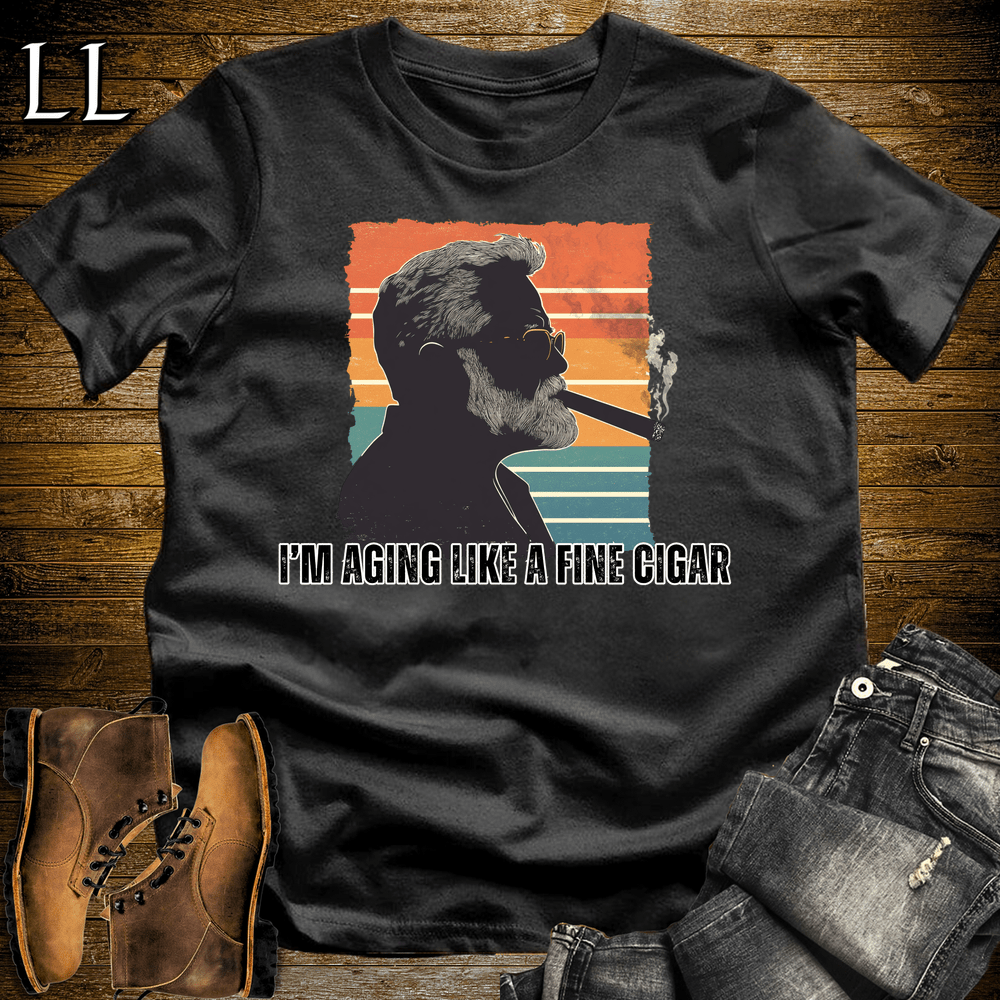 Aging Like A Fine Cigar tee in Black by Legacy Layers
