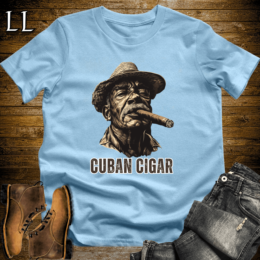 Cuban Cigar softstyle tee in Light Blue by Legacy Layers