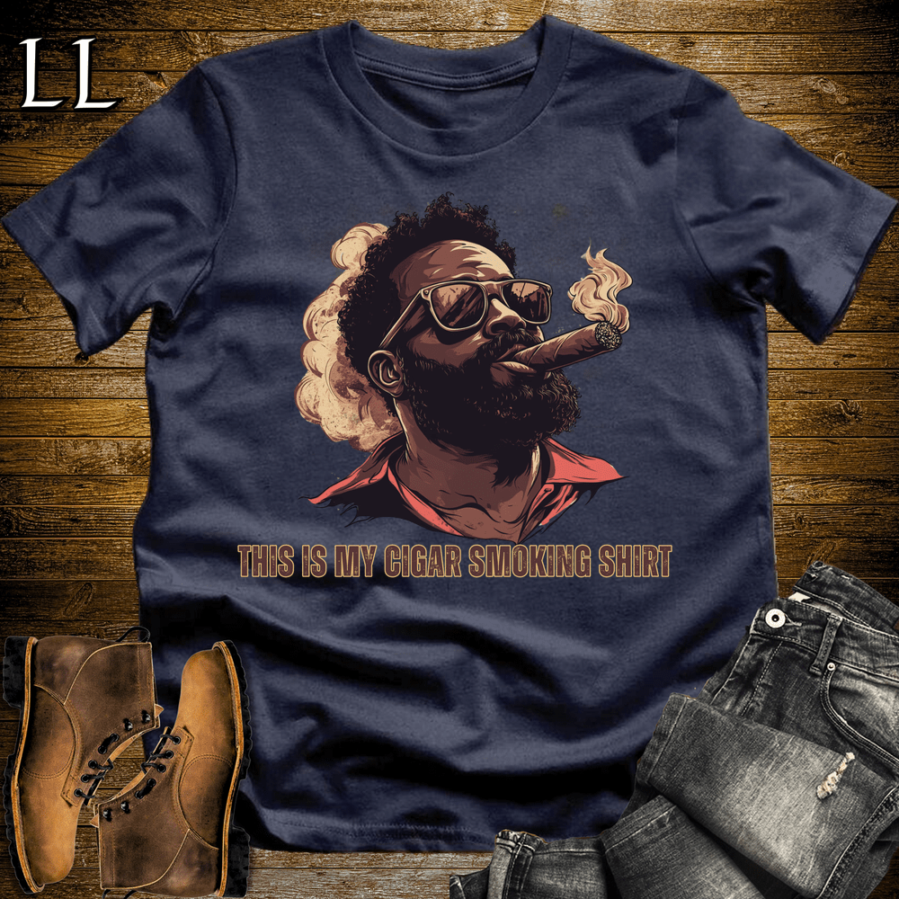 The Cigar Smoking Shirt cigar tee in Navy by Legacy Layers