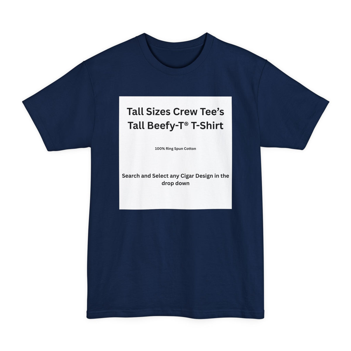 Navy Tall Cigar T-Shirt — color option for any Legacy Layers cigar tee design