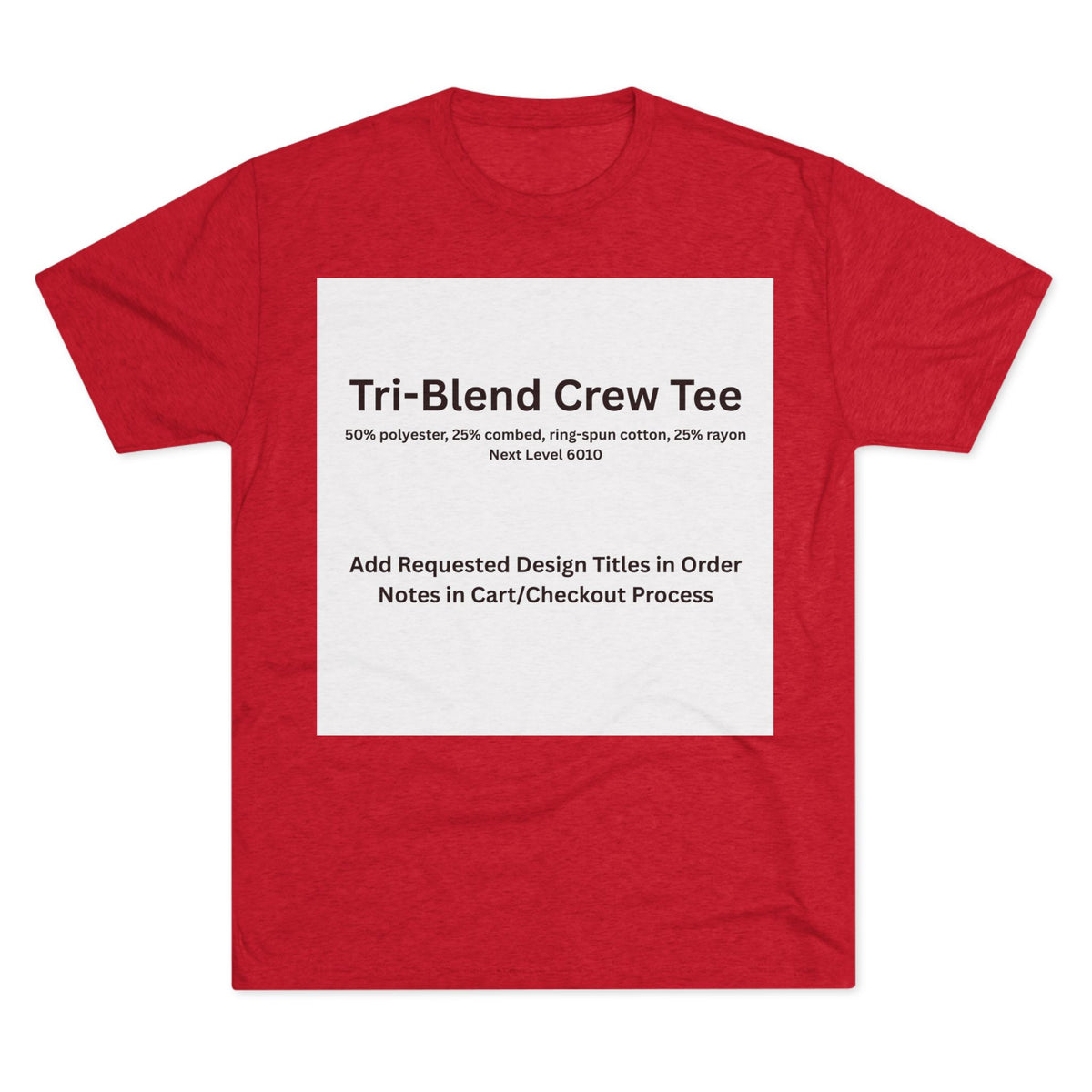 Vintage Red Tri-Blend Crew Tee — color option for any Legacy Layers cigar tee design