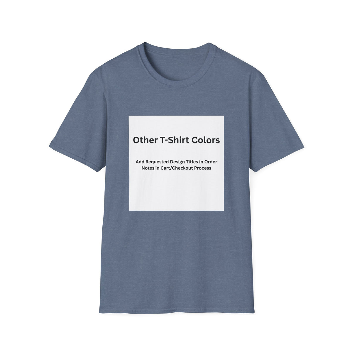 Heather Indigo Softstyle T-shirt, front — color option for any Legacy Layers cigar tee design