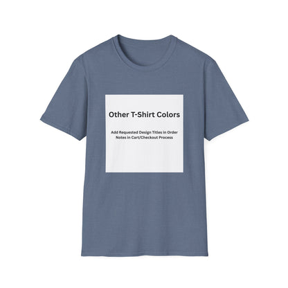 Heather Indigo Softstyle T-shirt, front — color option for any Legacy Layers cigar tee design