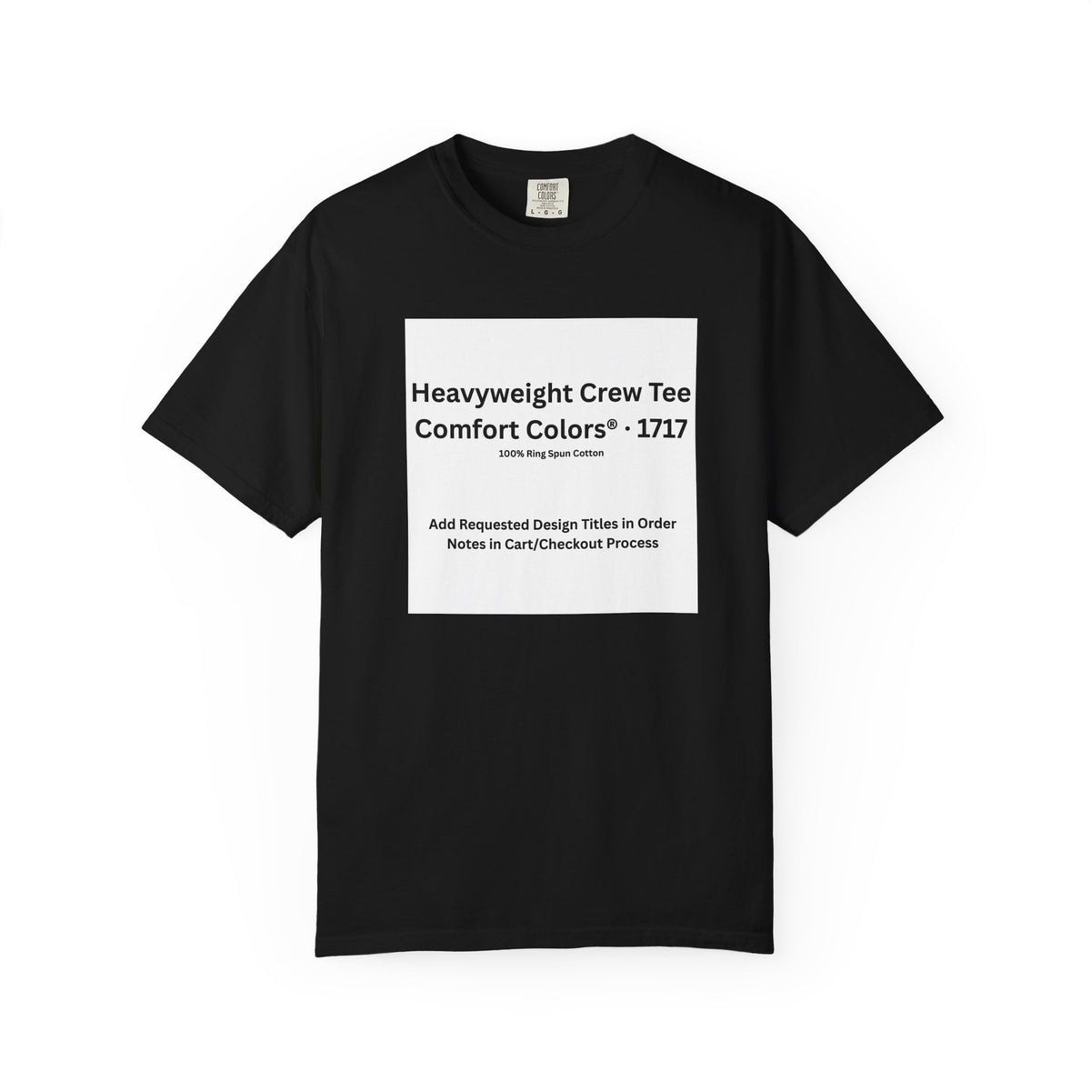 Black Heavyweight Crew T-Shirt — color option for any Legacy Layers cigar tee design