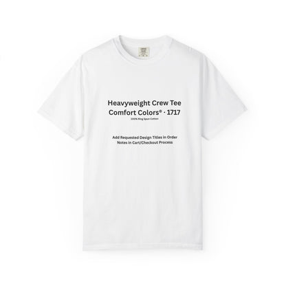 White Heavyweight Crew T-Shirt — color option for any Legacy Layers cigar tee design