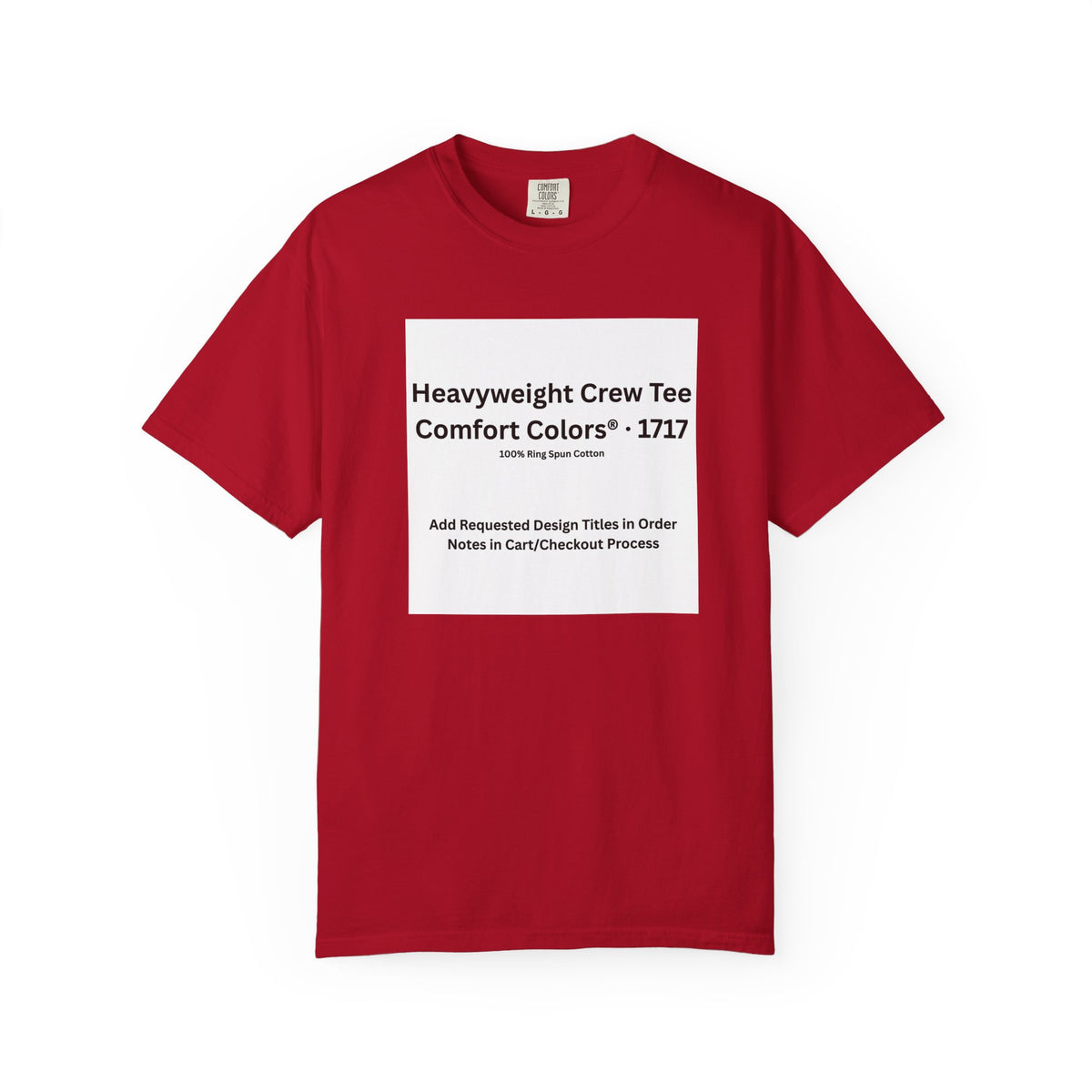 Red Heavyweight Crew T-Shirt — color option for any Legacy Layers cigar tee design
