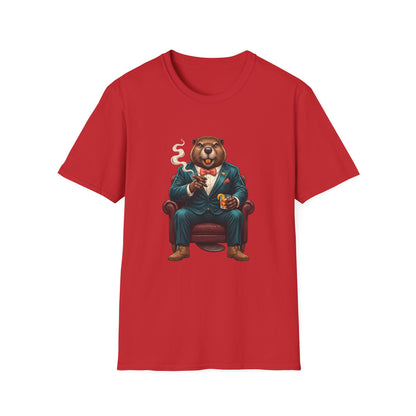 Cigar Lounge Beaver T-Shirt Red | Animal Cigar Gift