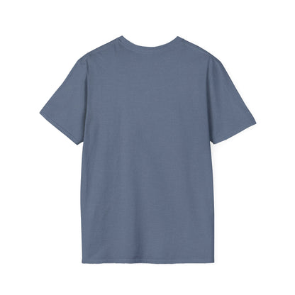 Heather Indigo Softstyle T-shirt, back view — color option for Legacy Layers cigar tees