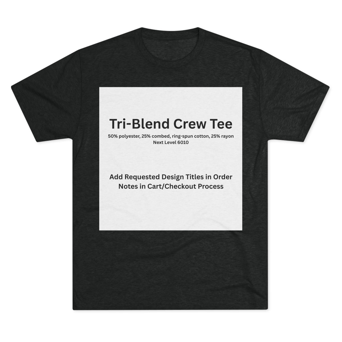Vintage Black Tri-Blend Crew Tee — color option for any Legacy Layers cigar tee design