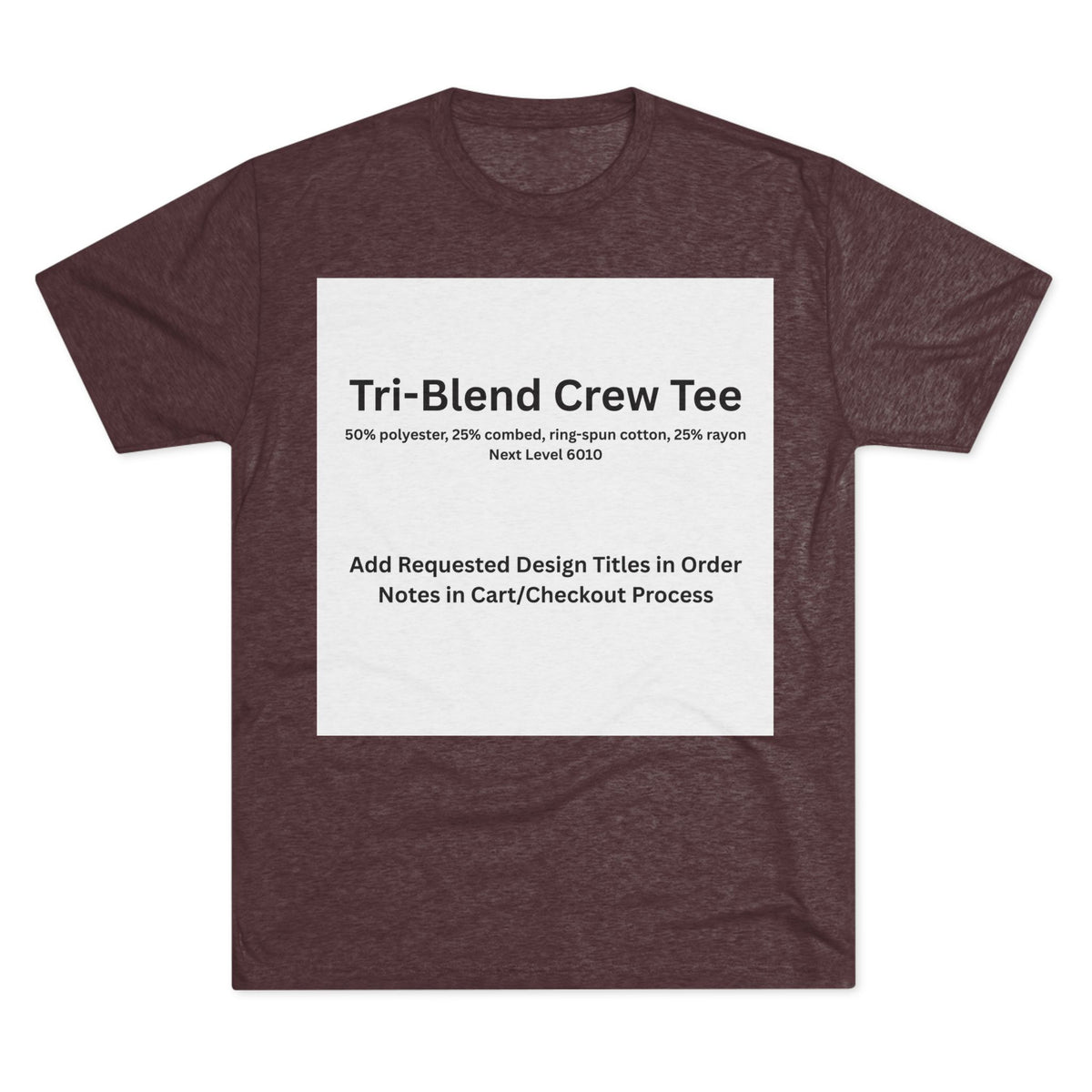 Cardinal Black Tri-Blend Crew Tee — color option for any Legacy Layers cigar tee design