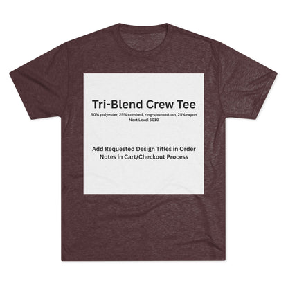Cardinal Black Tri-Blend Crew Tee — color option for any Legacy Layers cigar tee design