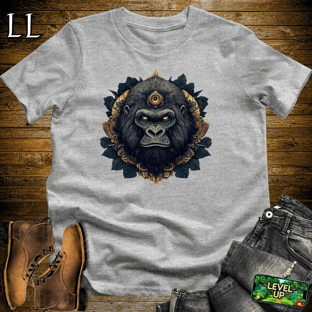 3rd Eye Gorilla Black Sport Grey | Mystic Gorilla Tee