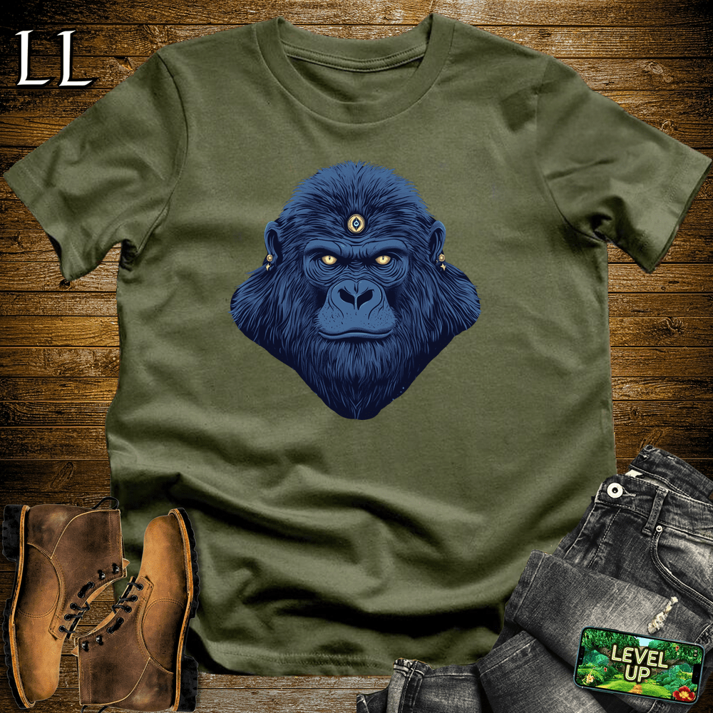 3rd Eye Gorilla Blue Military Green | Psychic Tee