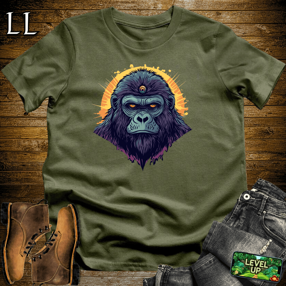 3rd Eye Gorilla Purple Military Green | Mystic Gorilla Tee
