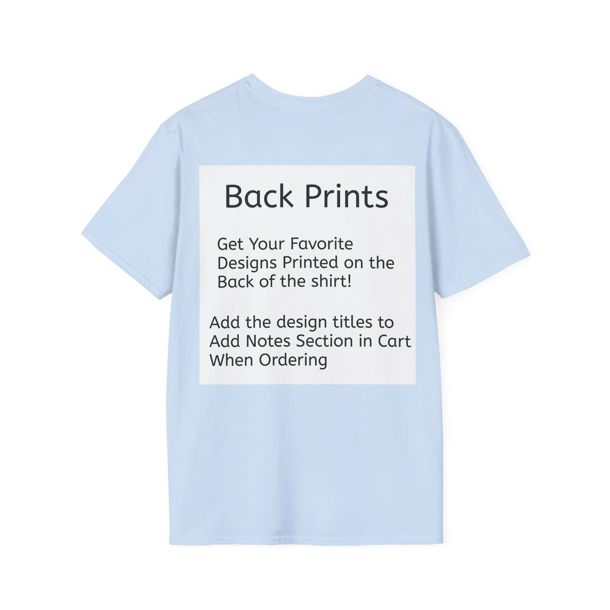 Light Blue Back Print Softstyle T-Shirt — choose any Legacy Layers cigar tee design