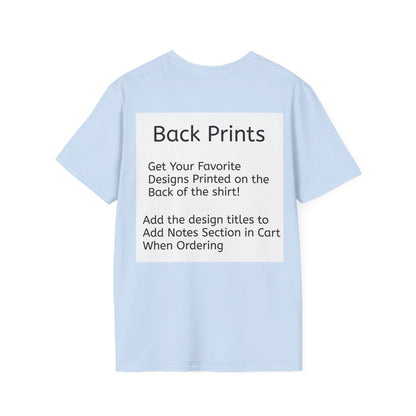 Light Blue Back Print Softstyle T-Shirt — choose any Legacy Layers cigar tee design