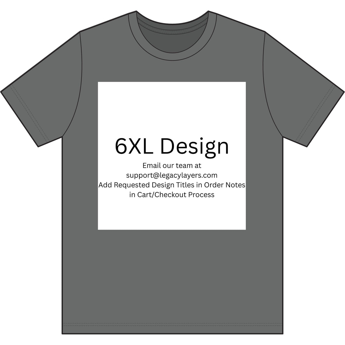 Graphite Heather 6XL T-Shirt — color option for any Legacy Layers cigar tee design