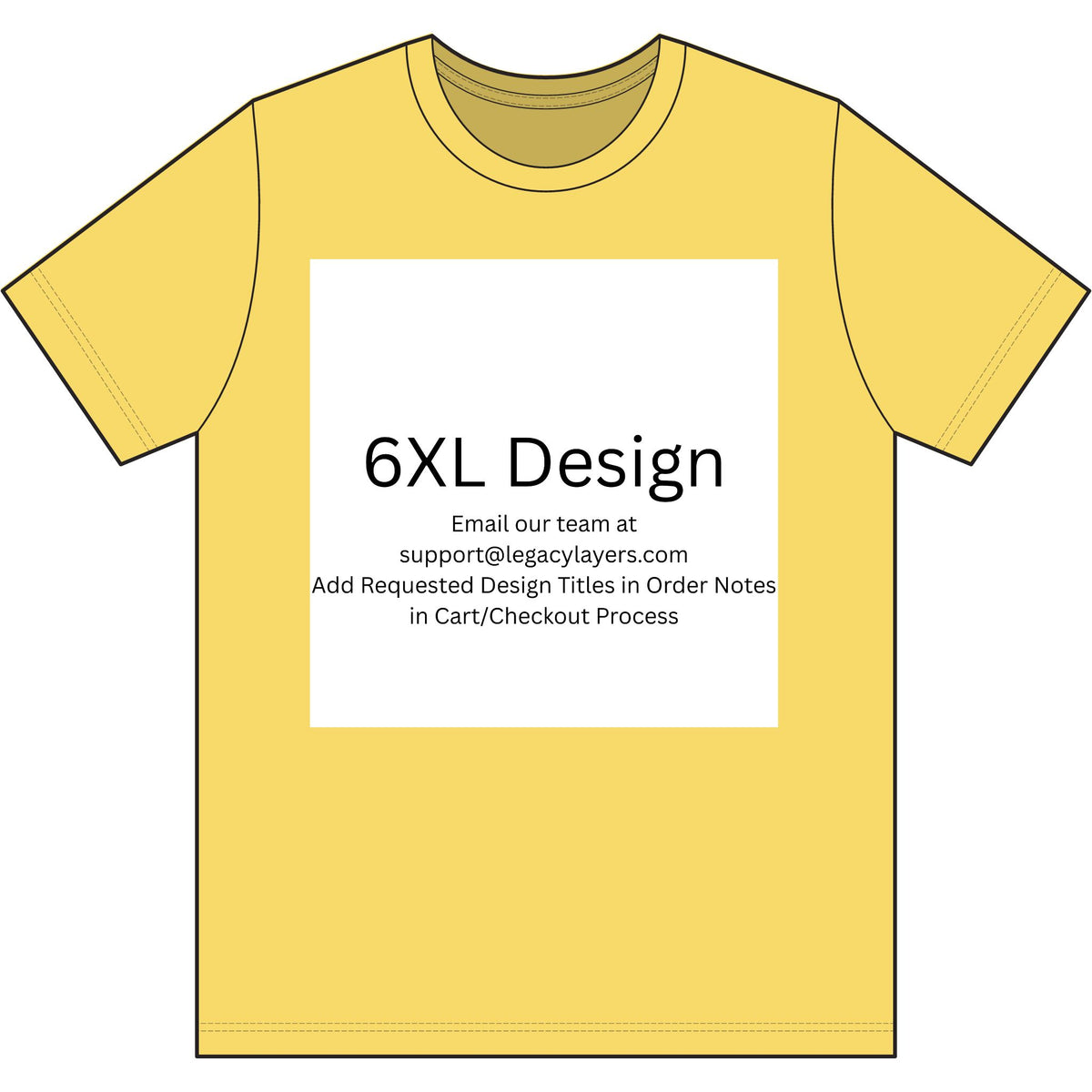 Yellow 6XL T-Shirt — color option for any Legacy Layers cigar tee design