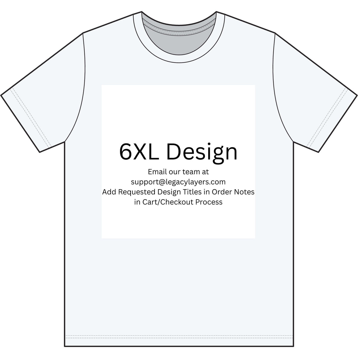 White 6XL T-Shirt — color option for any Legacy Layers cigar tee design