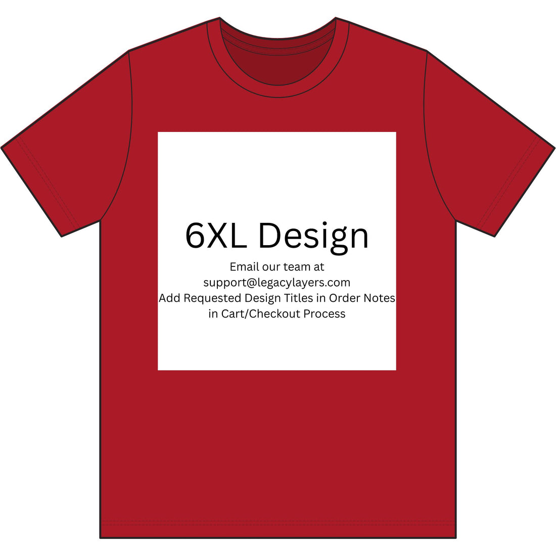 6XL - Choose Design Title in Order Notes