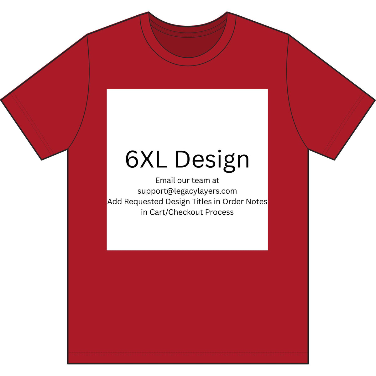 Red 6XL T-Shirt — color option for any Legacy Layers cigar tee design