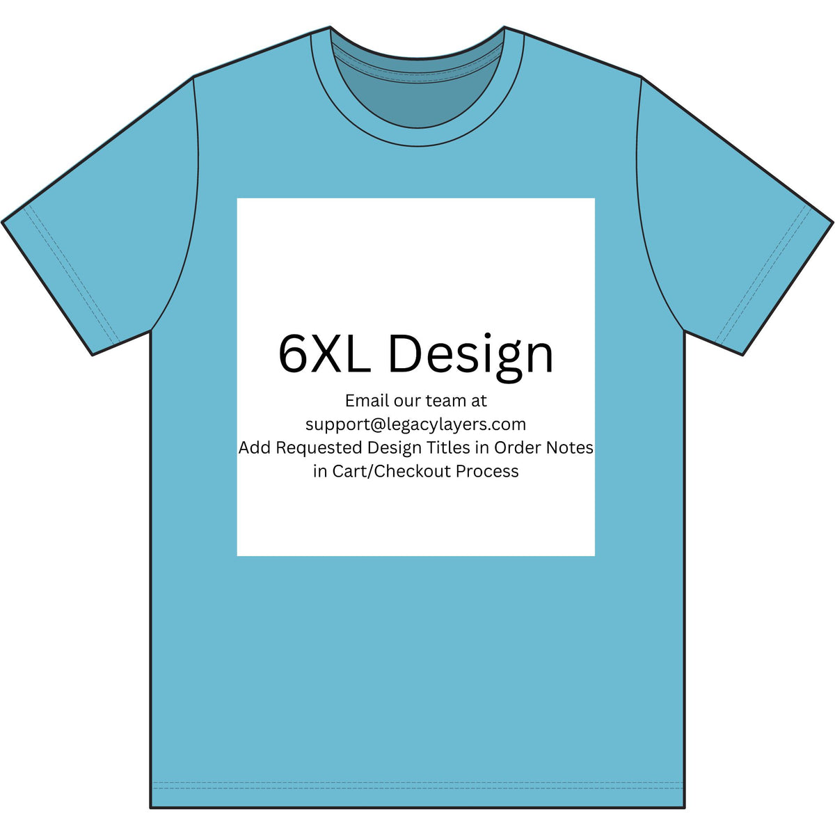 Aquatic Blue 6XL T-Shirt — color option for any Legacy Layers cigar tee design