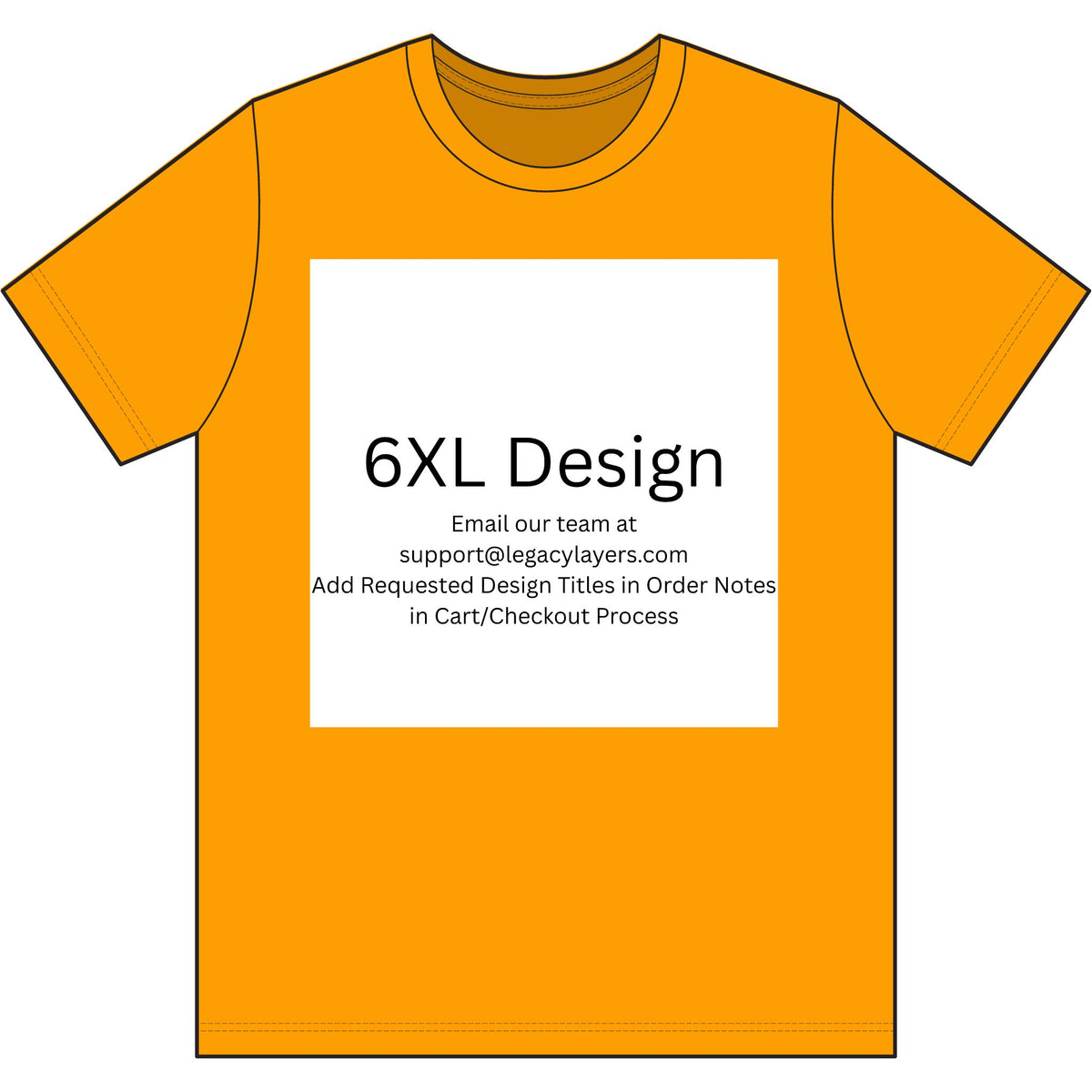 Gold 6XL T-Shirt — color option for any Legacy Layers cigar tee design
