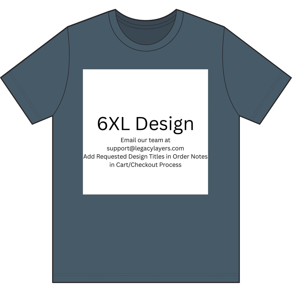Steel Blue 6XL T-Shirt — color option for any Legacy Layers cigar tee design