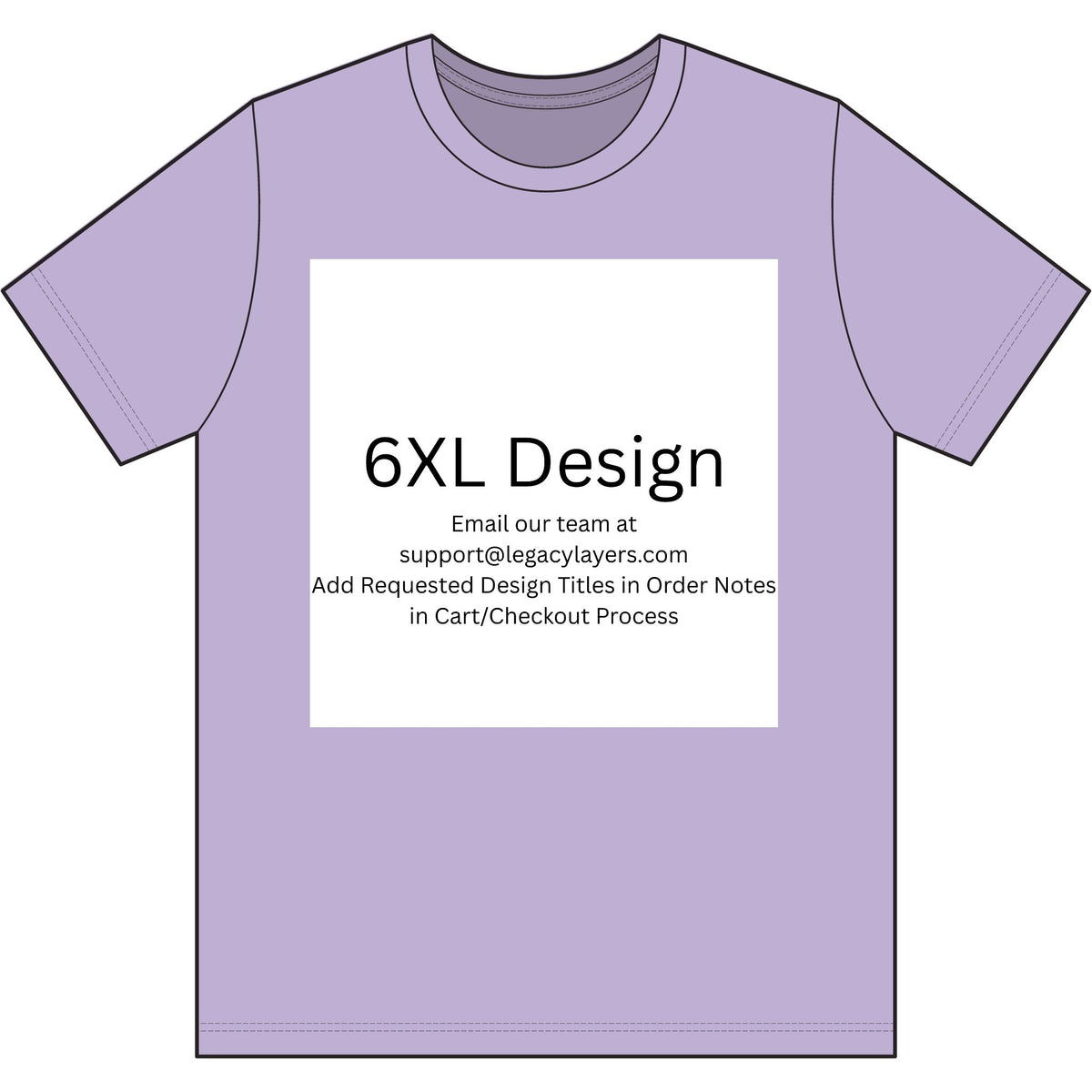 Lavender 6XL T-Shirt — color option for any Legacy Layers cigar tee design