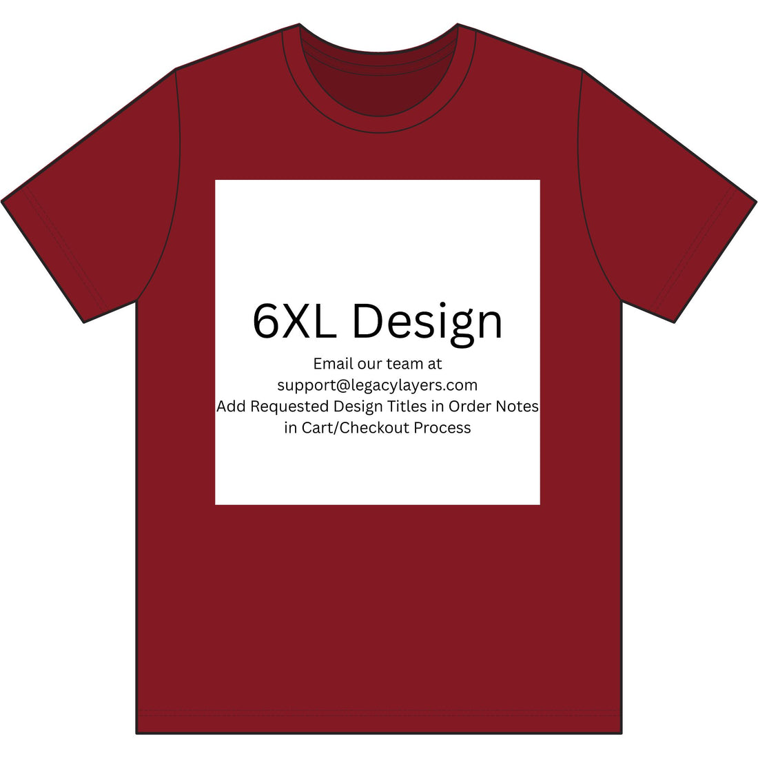 6XL - Choose Design Title in Order Notes