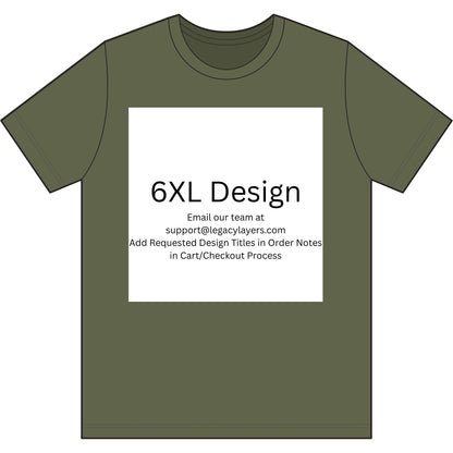 Olive Drab Green Heather 6XL T-Shirt — color option for any Legacy Layers cigar tee design