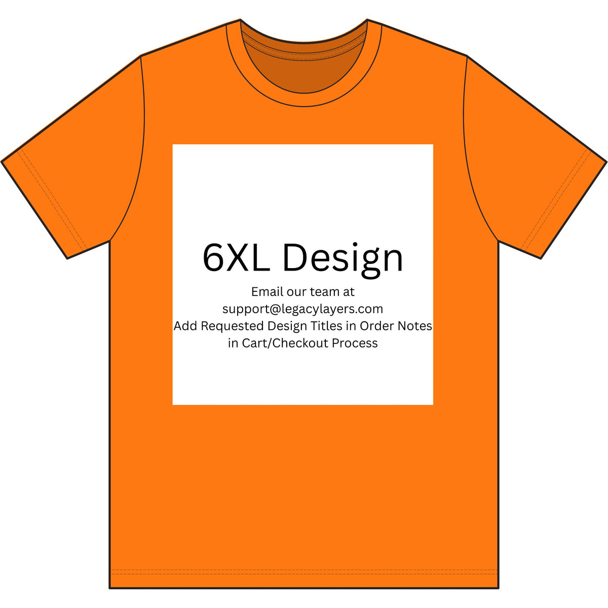 Tennessee Orange 6XL T-Shirt — color option for any Legacy Layers cigar tee design