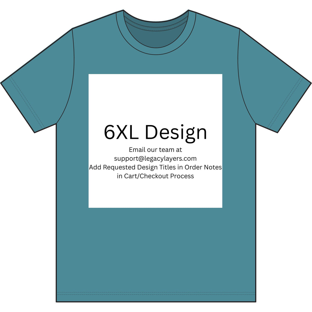 Vivid Teal Heather 6XL T-Shirt — color option for any Legacy Layers cigar tee design