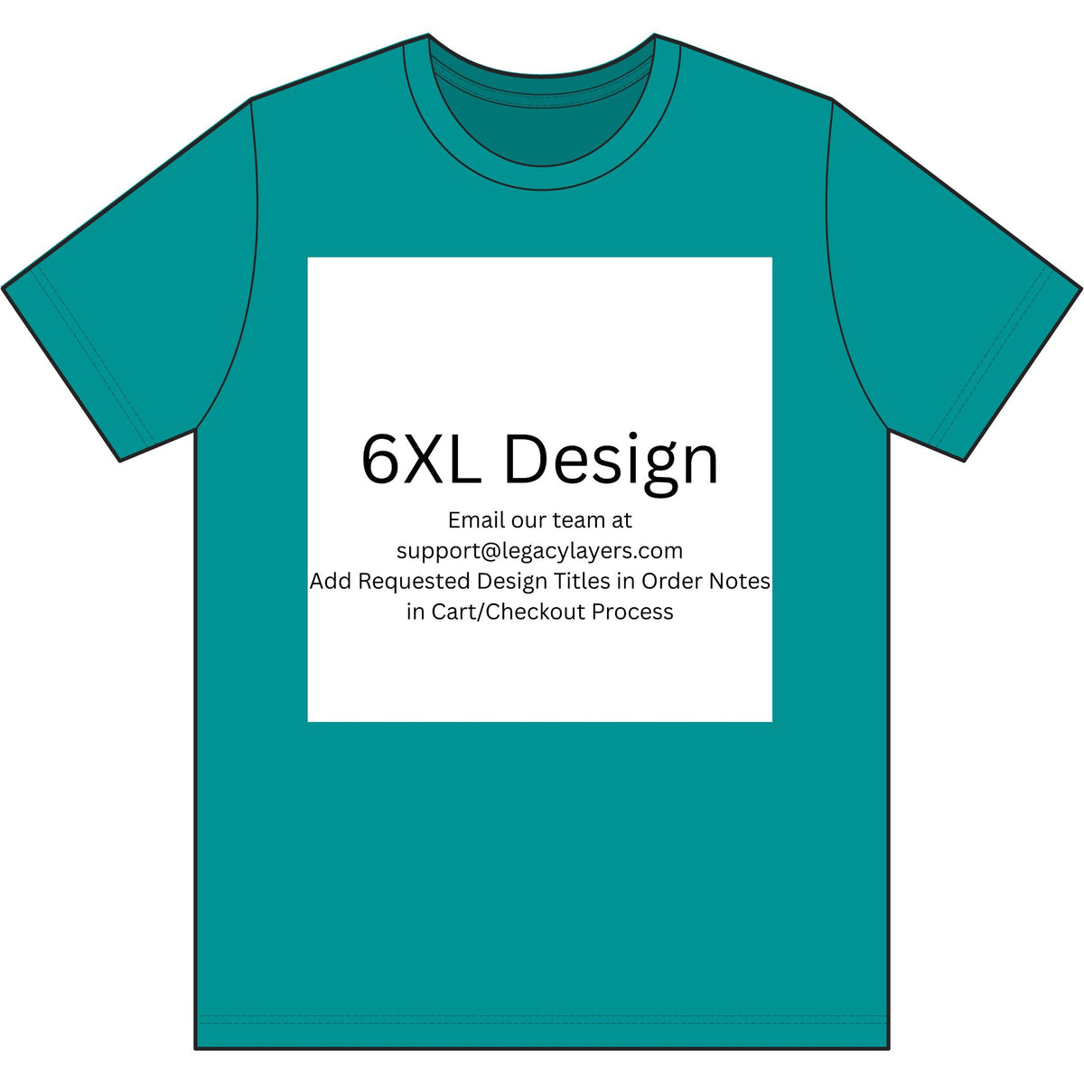 Bright Aqua 6XL T-Shirt — color option for any Legacy Layers cigar tee design
