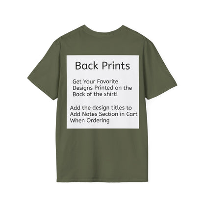 Military Green Back Print Softstyle T-Shirt — choose any Legacy Layers cigar tee design