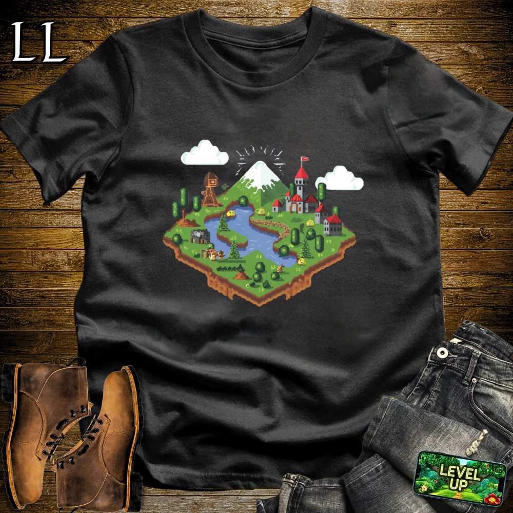 8 Bit World Map Softstyle Tee - Black - LegacyLayers