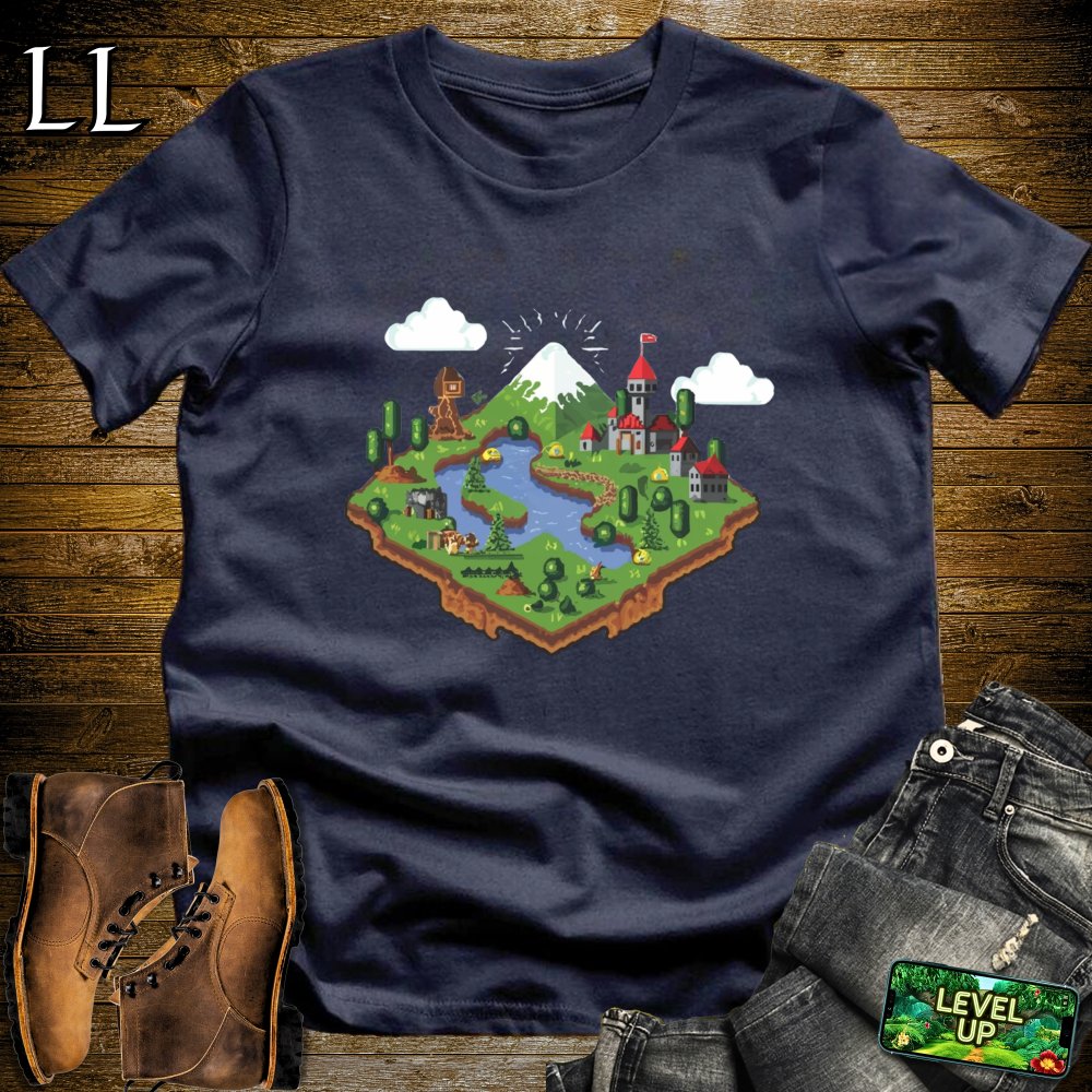 8 Bit World Map Softstyle Tee - Navy - LegacyLayers