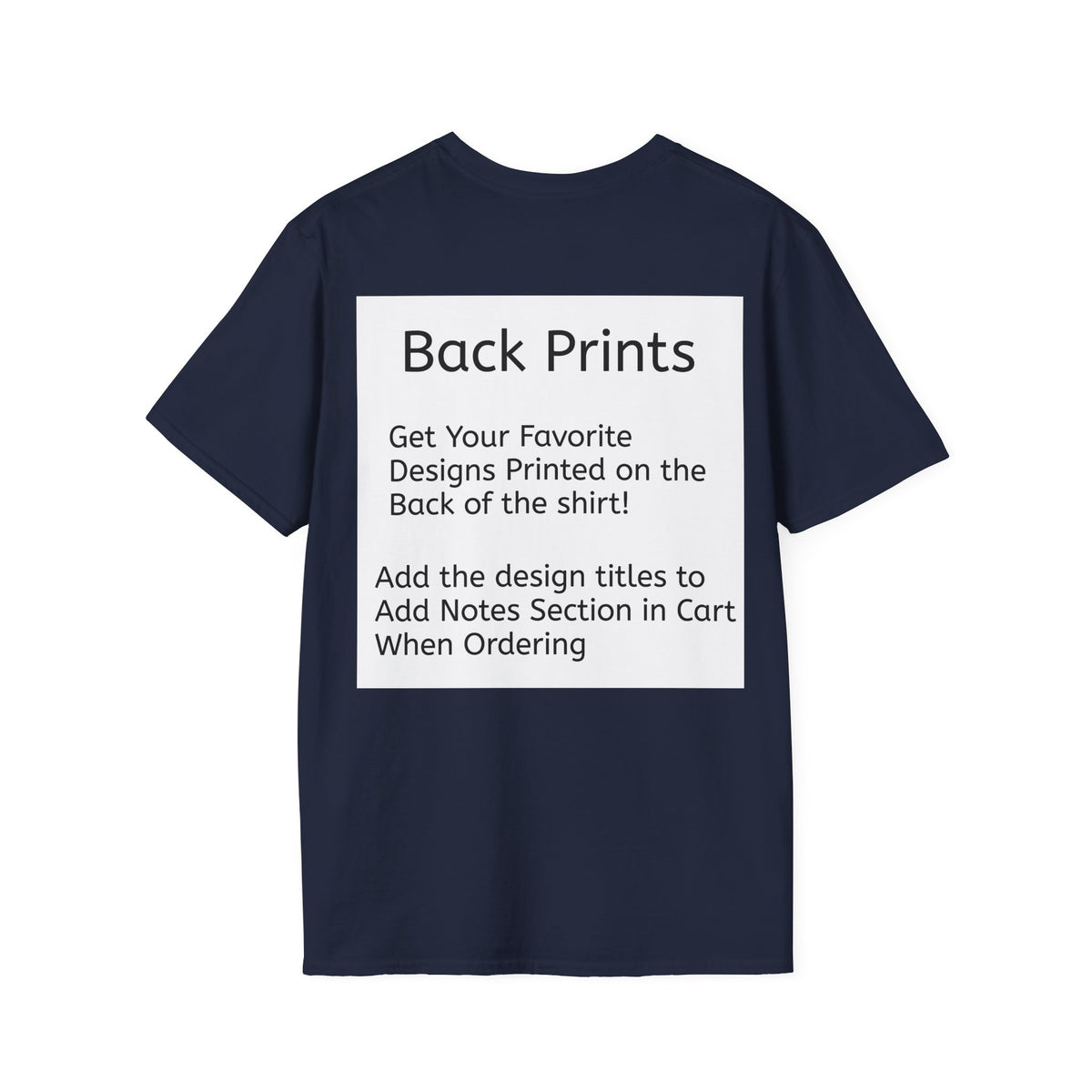 Navy Back Print Softstyle T-Shirt — choose any Legacy Layers cigar tee design