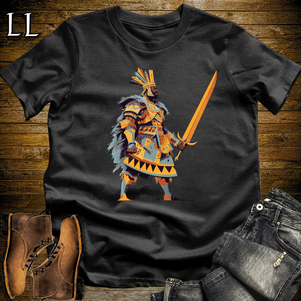 African Golden Swordmaster Black | Gold Warrior Tee
