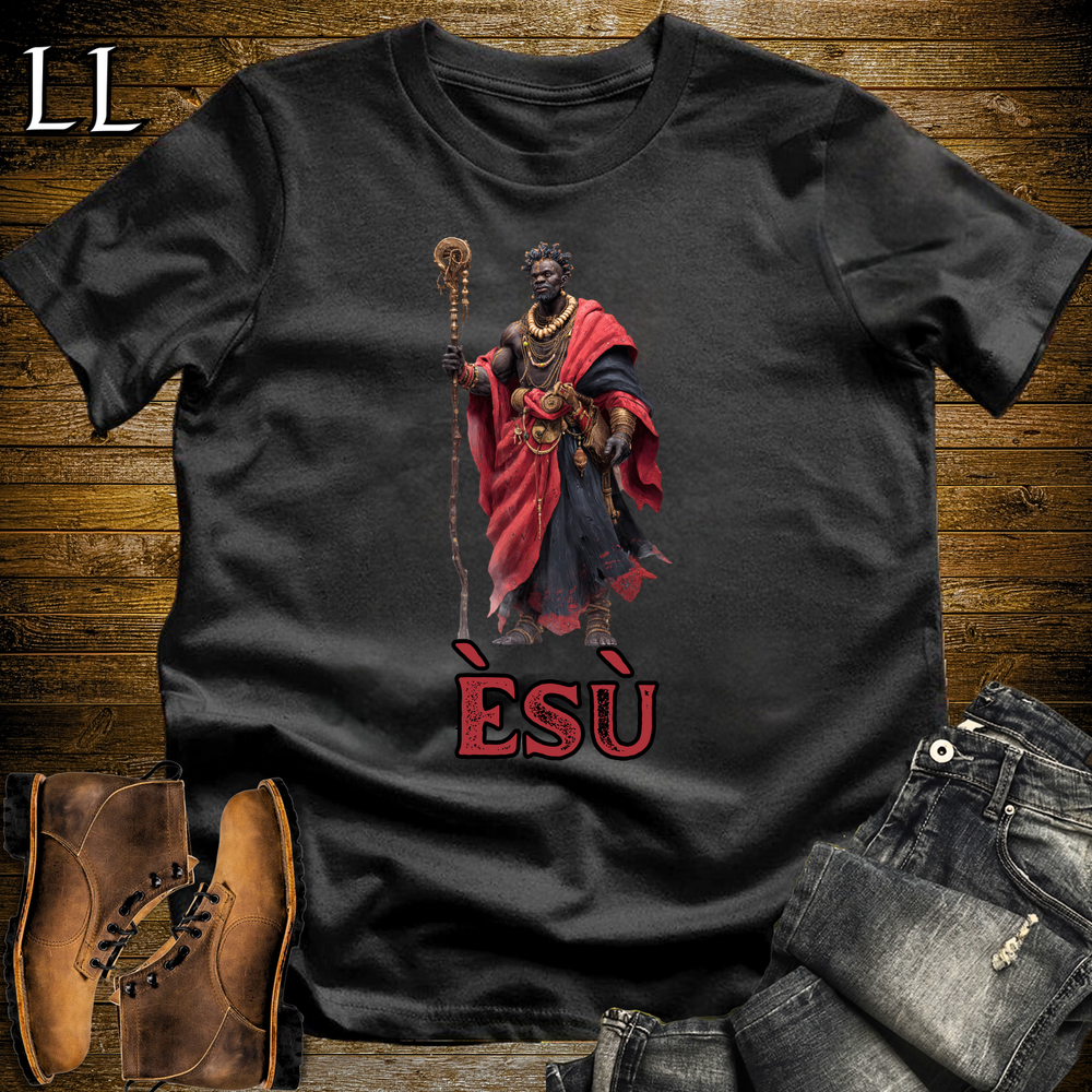 Esu African God Softstyle Tee Black | Yoruba Crossroads God Tee