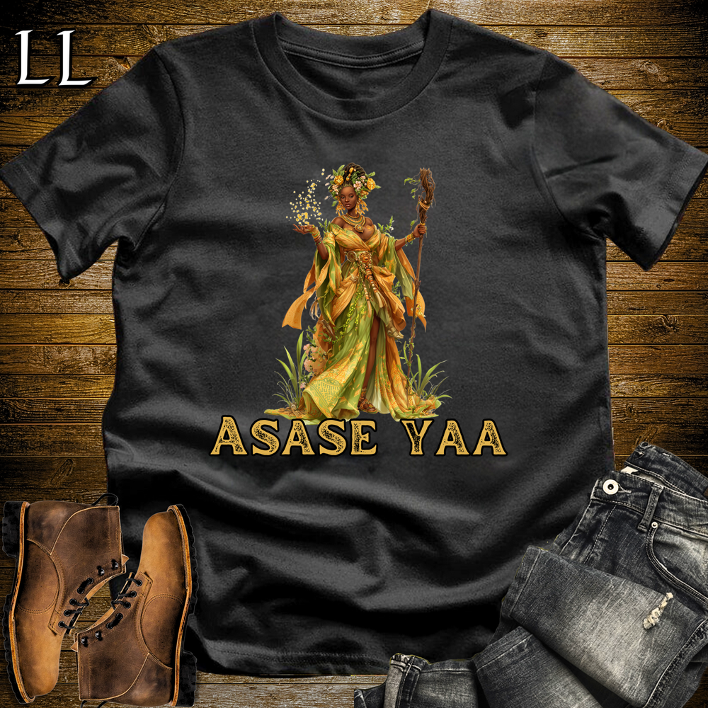 Asase Yaa African Goddess Softstyle Tee Black | Akan Earth Goddess Tee