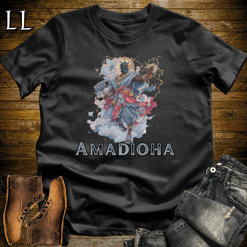 Amadioha African God Softstyle Tee Black | Igbo Thunder God Tee