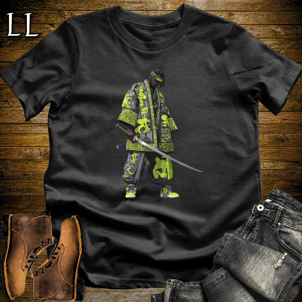 African Green Street Samurai Black | African Warrior Tee