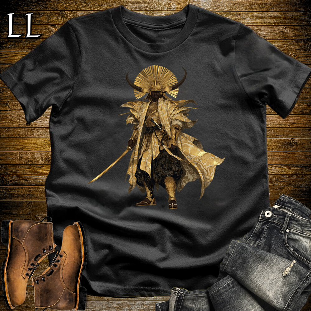 African Golden Samurai King Black | African Warrior Tee