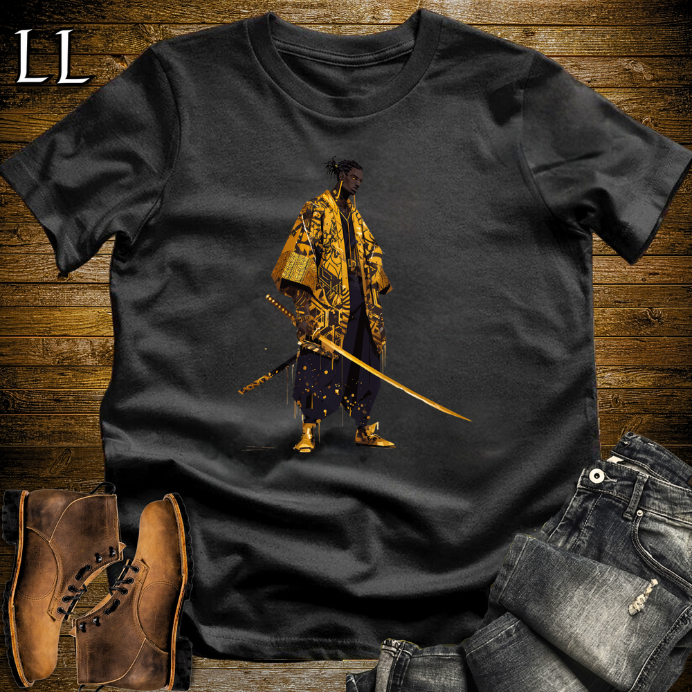 African Gold Street Samurai Black | African Warrior Tee
