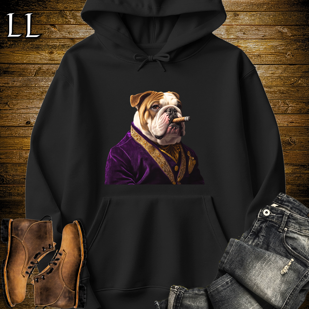 Cigar English Bulldog Hooded Sweatshirt - Black